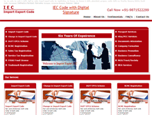 Tablet Screenshot of iec-code.in